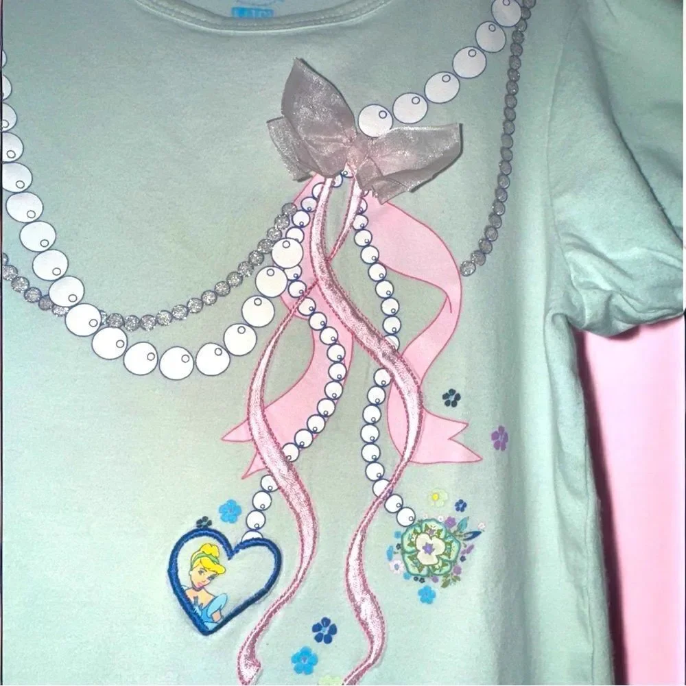 Disney l Ruffled Dress l Pink Ribbon /Tinker bell Design  l L 10 l VGUC